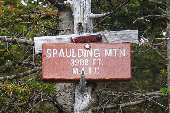 spaulding mountain summit sign hiking photo 4000 footers maine new england